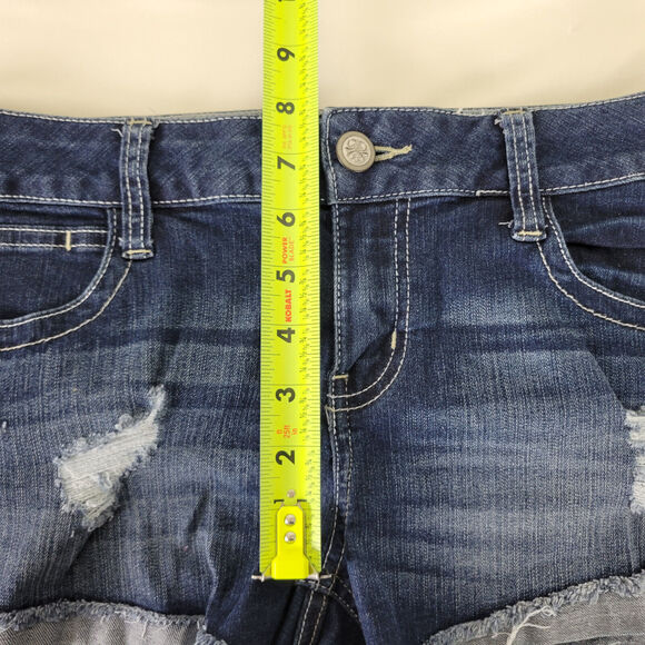 No Boundaries Denim Shorts Juniors 9 Blue‎ Jean Low Rise Womens Distressed - Picture 5 of 14